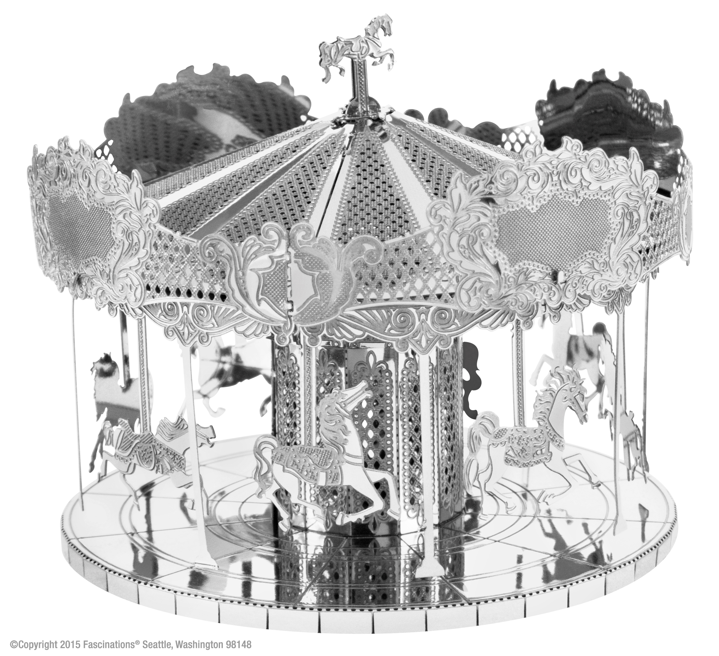 2304x2100 Fascinations Metal Earth 3d Metal Model Diy Kits Metal Earth - Merry Go Round Sketch