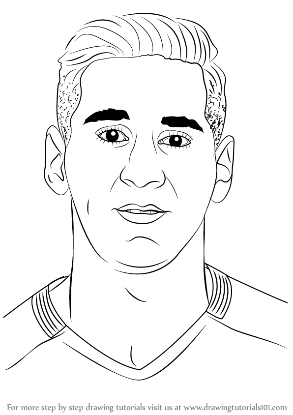 596x844 Learn How To Draw Lionel Messi (Footballers) Step By Step - Messi Sketch