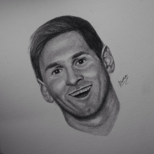 500x500 My Sketch For Leion Messi On We Heart It - Messi Sketch