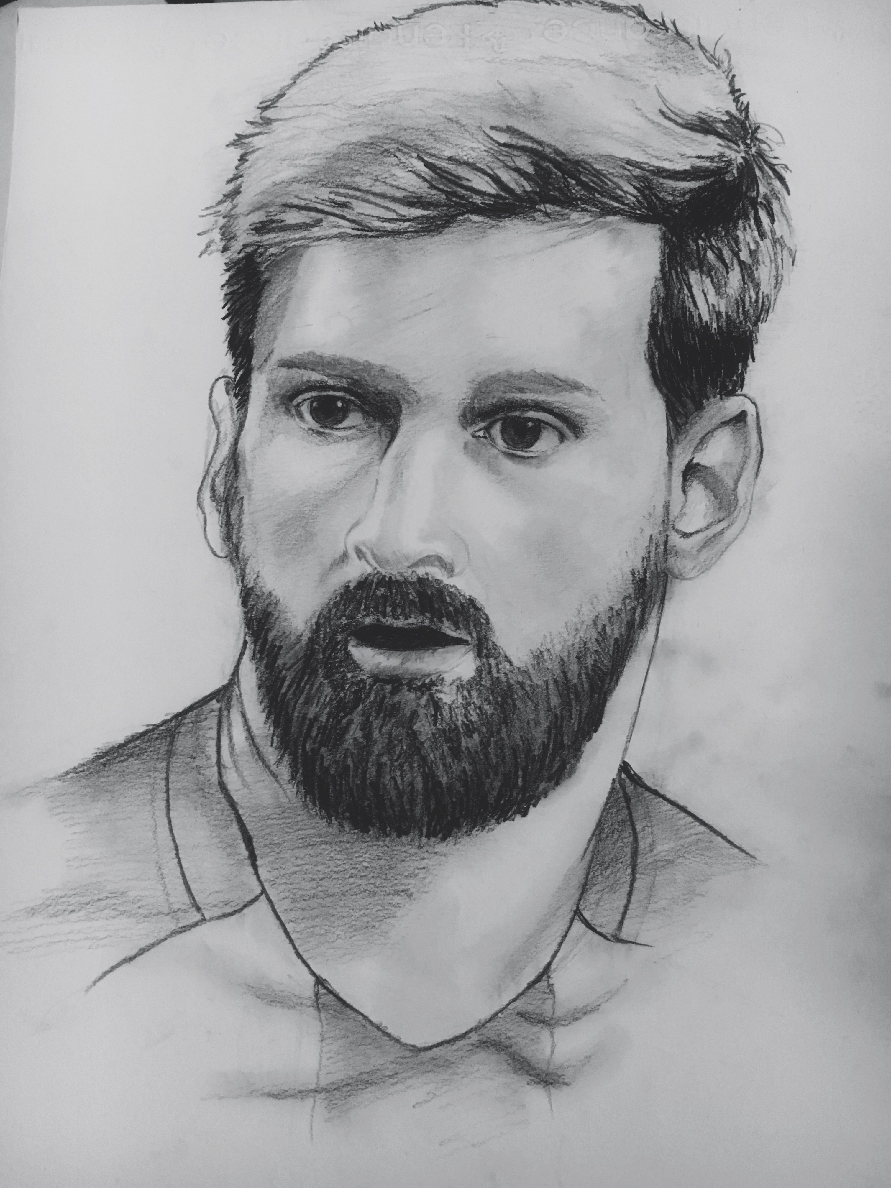 Pencil Sketch Of Messi