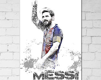 340x270 Messi Poster Etsy - Messi Sketch Easy