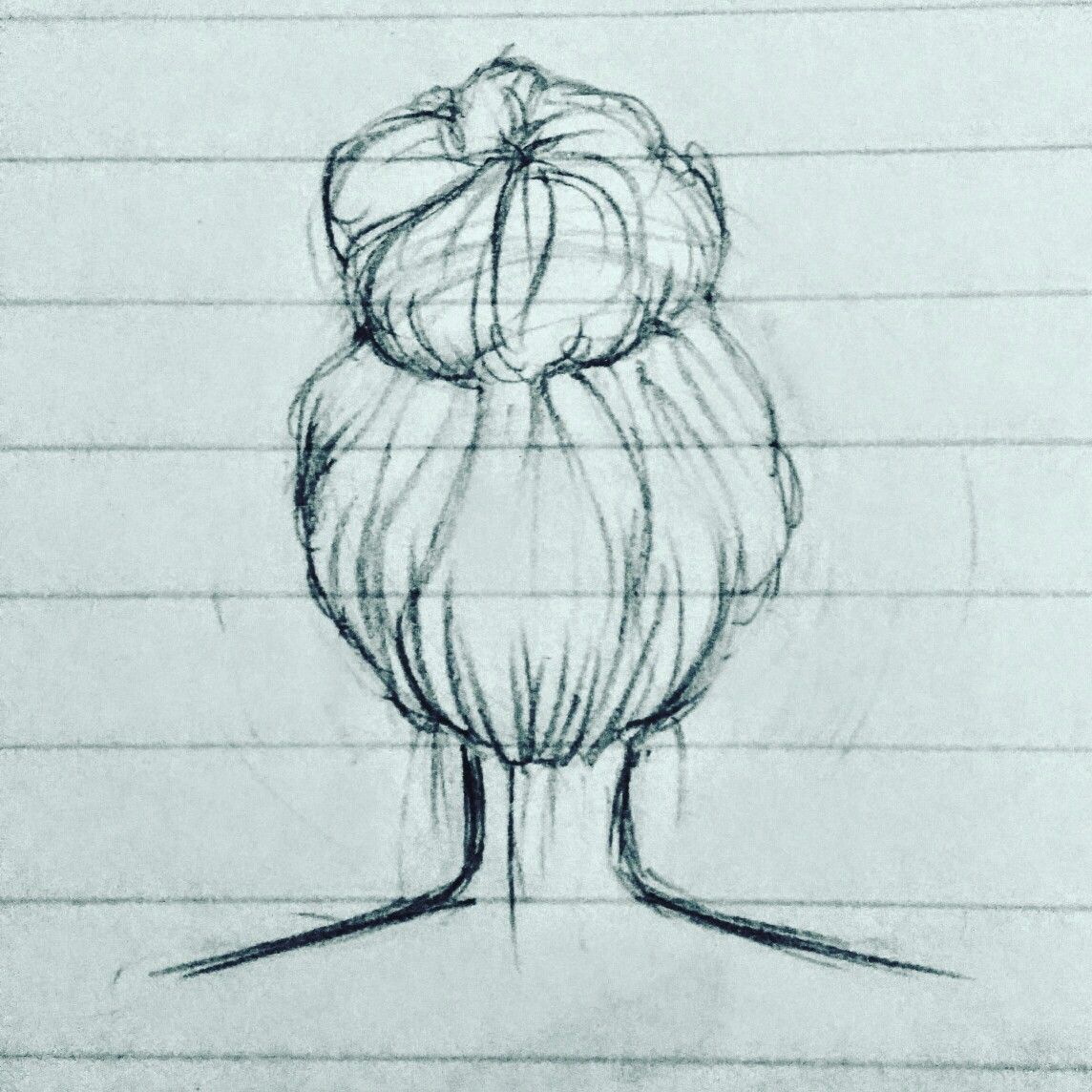 1144x1144 Collection Of Bun Drawing Tutorial High Quality, Free - Messy Bun Sketch