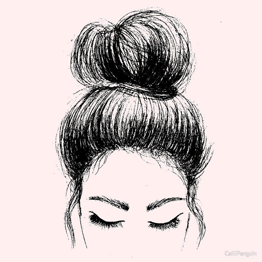 Messy Bun Sketch at PaintingValley.com | Explore collection of Messy