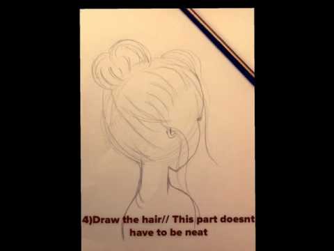 480x360 Messy Bun Drawing Tutorial - Messy Bun Sketch