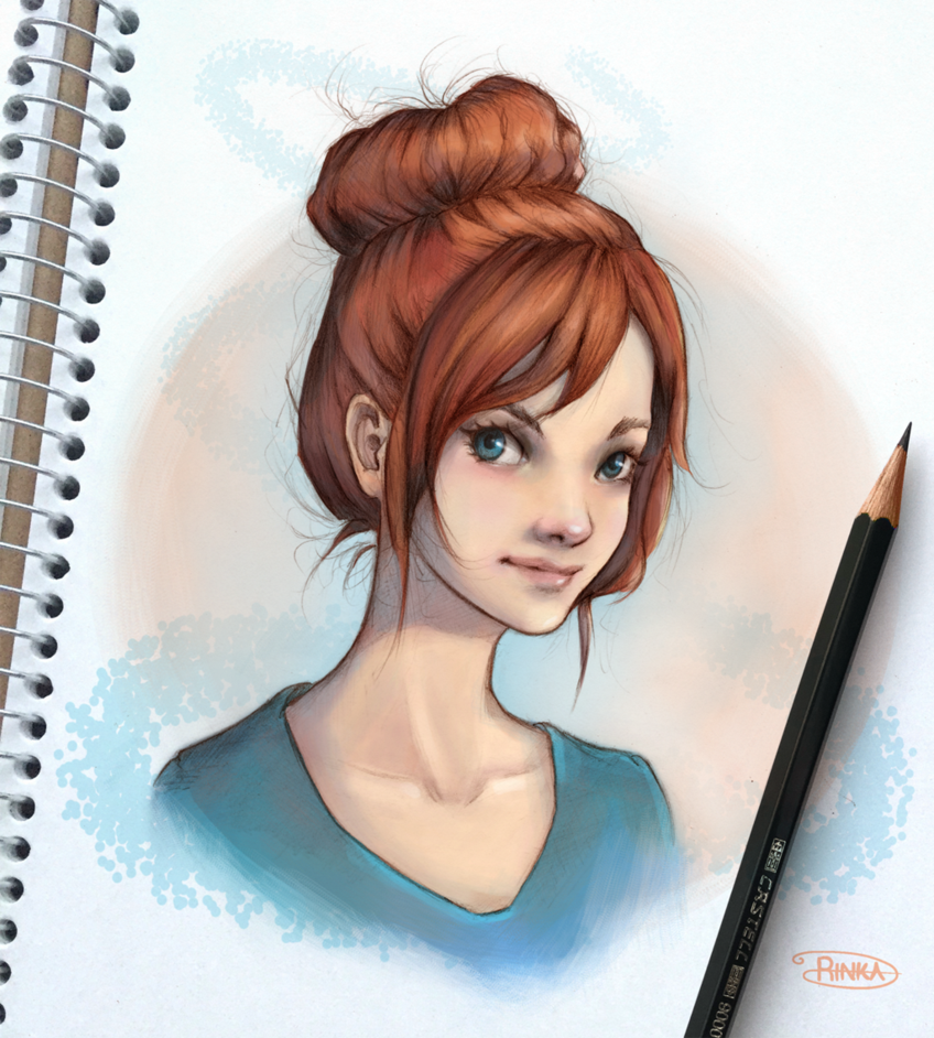 848x942 Messy Bun Girl By Ohayorinka - Messy Bun Sketch