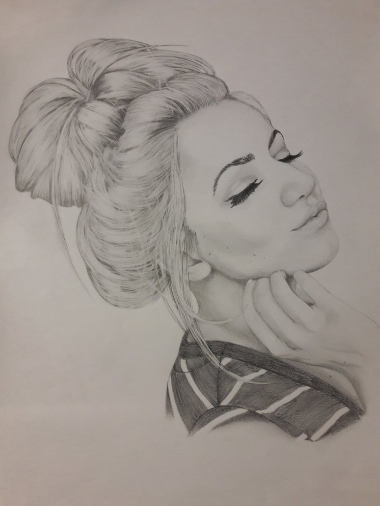 Messy Bun Sketch At Paintingvalleycom Explore Collection