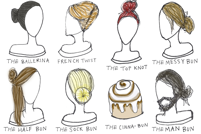 800x533 What Your Bun Says About You - Messy Bun Sketch