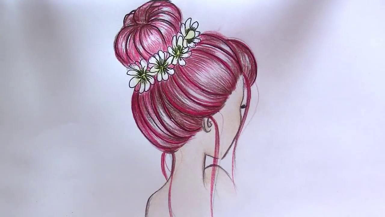 Messy Bun Sketch At Paintingvalley Com Explore Collection