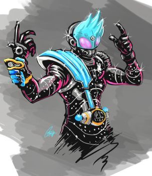 303x350 Kamen Rider Meteor Sketch By Chrisjamesscott Kamen Rider - Meteor Sketch