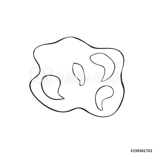 500x500 Vector Sketch Illustration Of An Object Of Nature. Outline Hand - Meteor Sketch