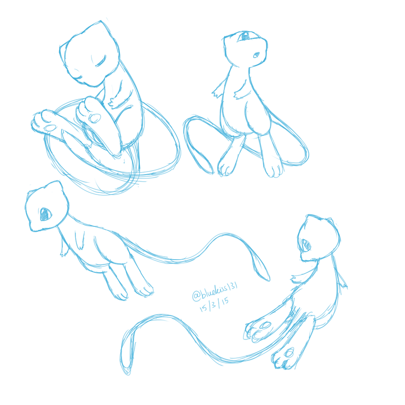 800x800 Mew Sketch By Bluukiss - Mew Sketch