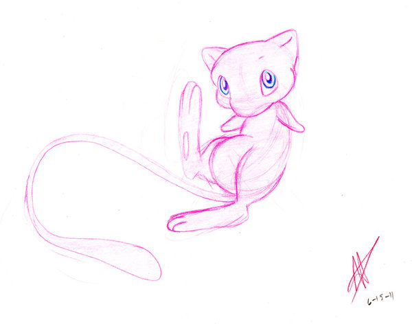 600x472 Mew Sketch By Disneyfan 01 - Mew Sketch