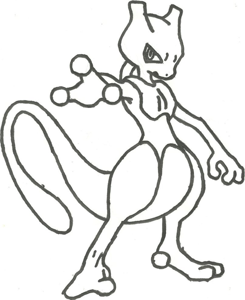807x989 Mewtwo Sketch By Coolman666 - Mewtwo Sketch