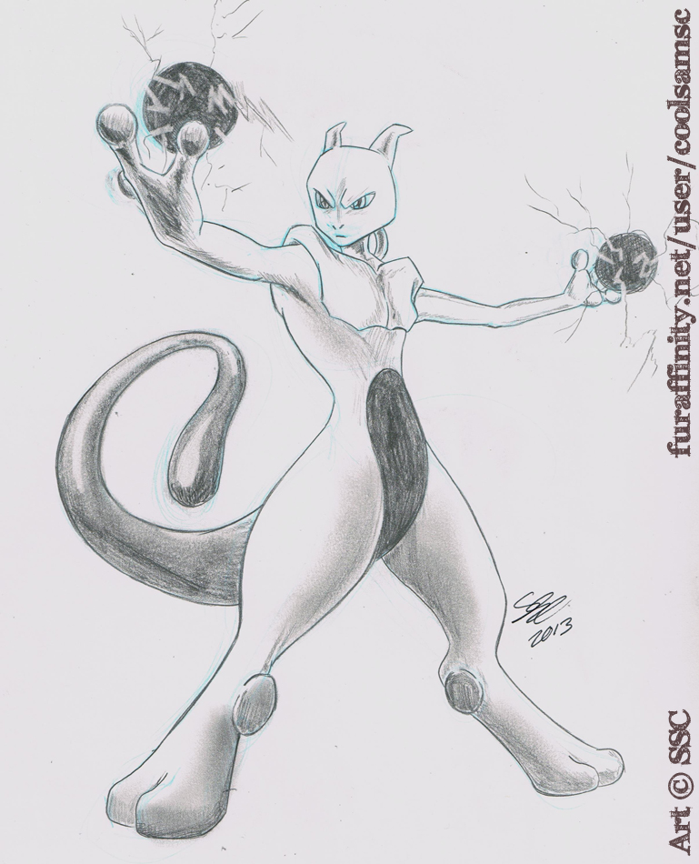 769x950 Mewtwo Sketch Weasyl - Mewtwo Sketch