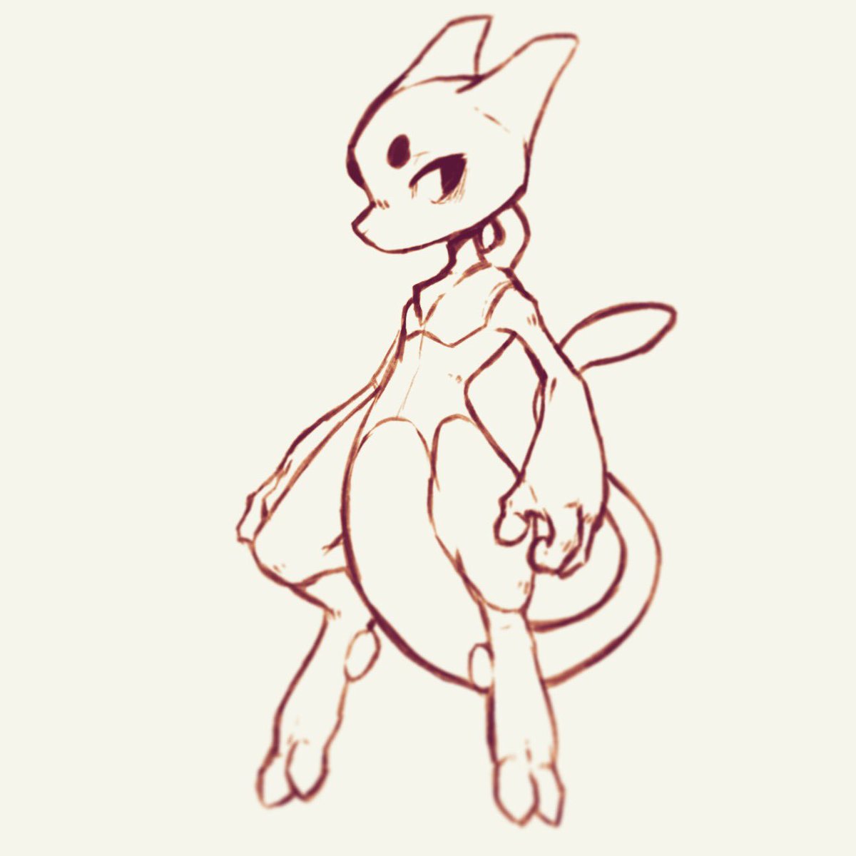 1200x1200 Mondo On Twitter Quick Mewtwo Sketch - Mewtwo Sketch