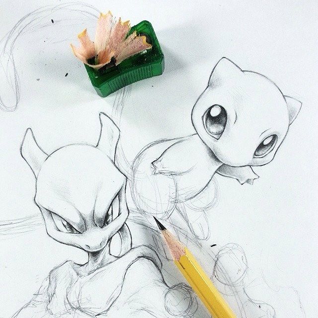 640x640 Birdy Art Amino - Mewtwo Sketch