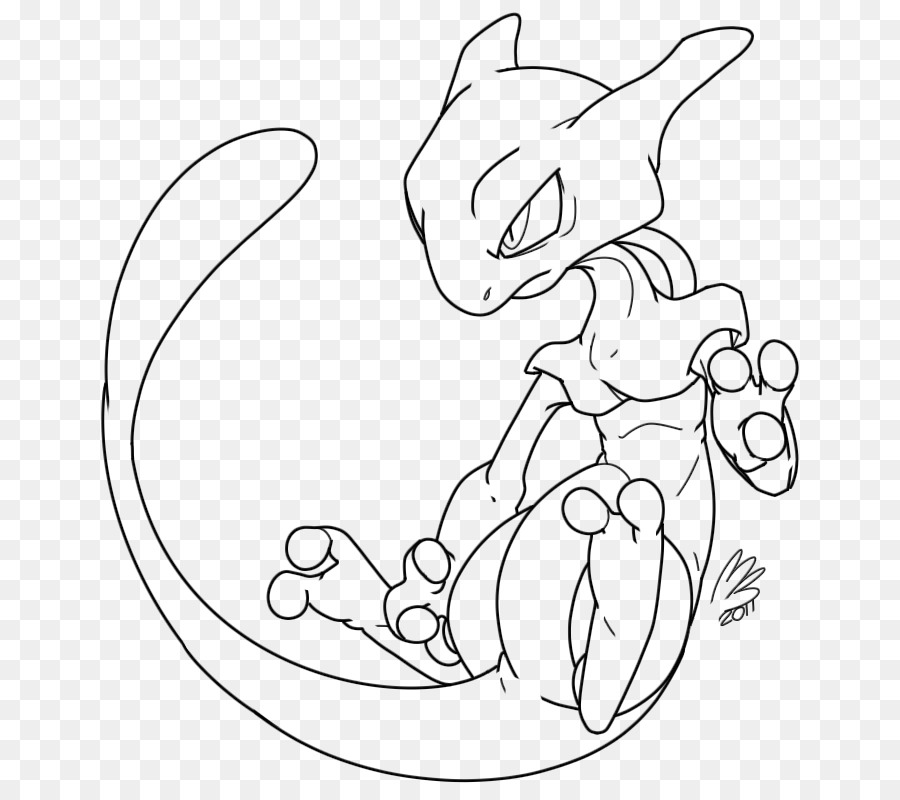 900x800 X And Y Mewtwo Coloring Book - Mewtwo Sketch