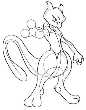 291x369 Fat Pokemon Drawing How To Draw Mewtwo - Mewtwo Sketch