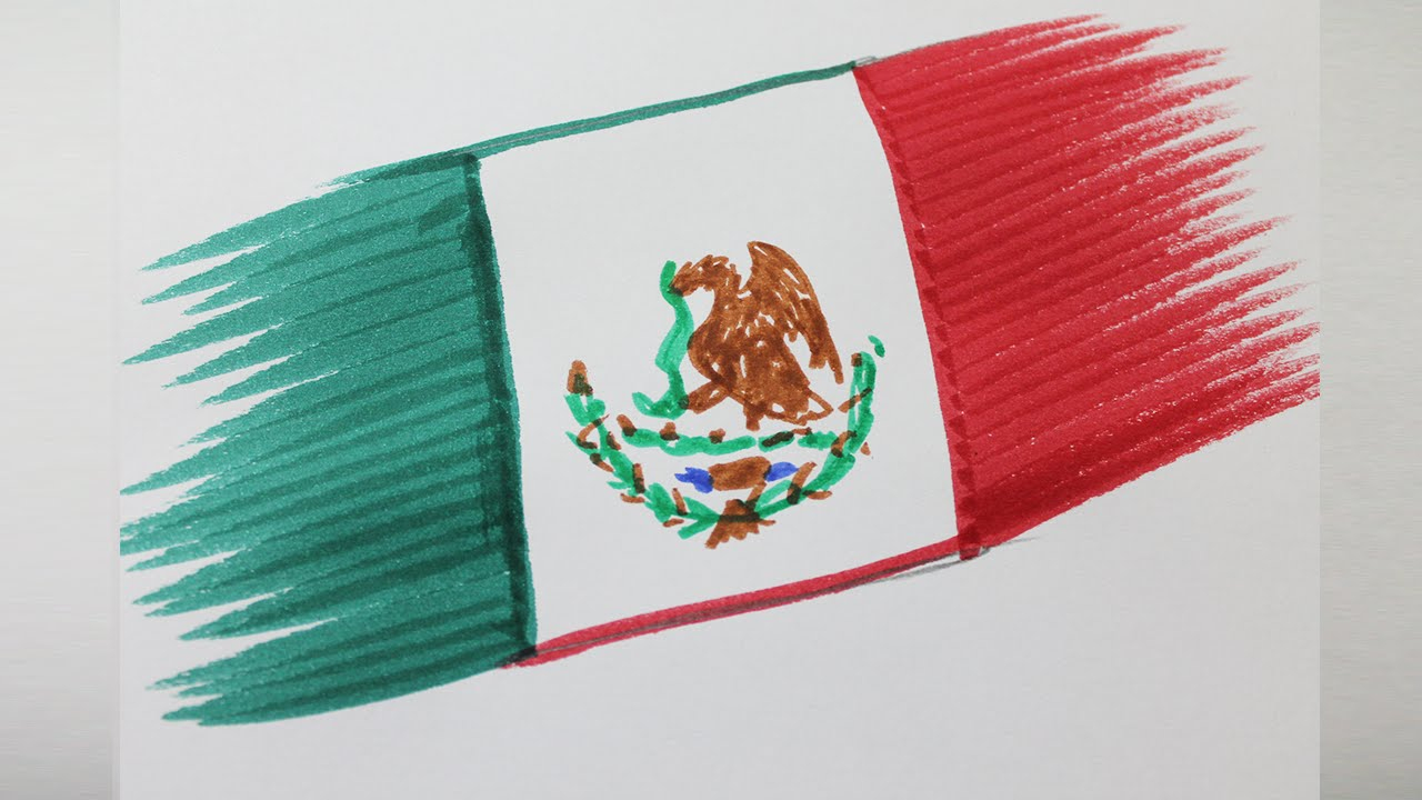 1280x720 Drawing Of Mexican Flag Mexican Flag Eagle Drawing Easy Copay - Me...