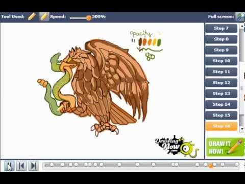 480x360 How To Draw The Eagle From The Mexican Flag - Mexican Flag Sketch