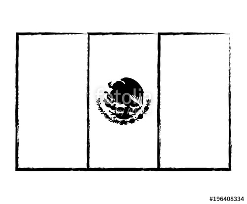 500x414 Sketch Of Mexican Flag Icon Over White Background, Vector - Mexican Flag Sketch