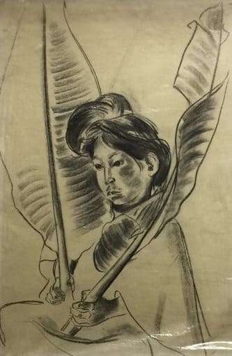 333x512 Mexican Girl With Palm - Mexican Girl Sketch