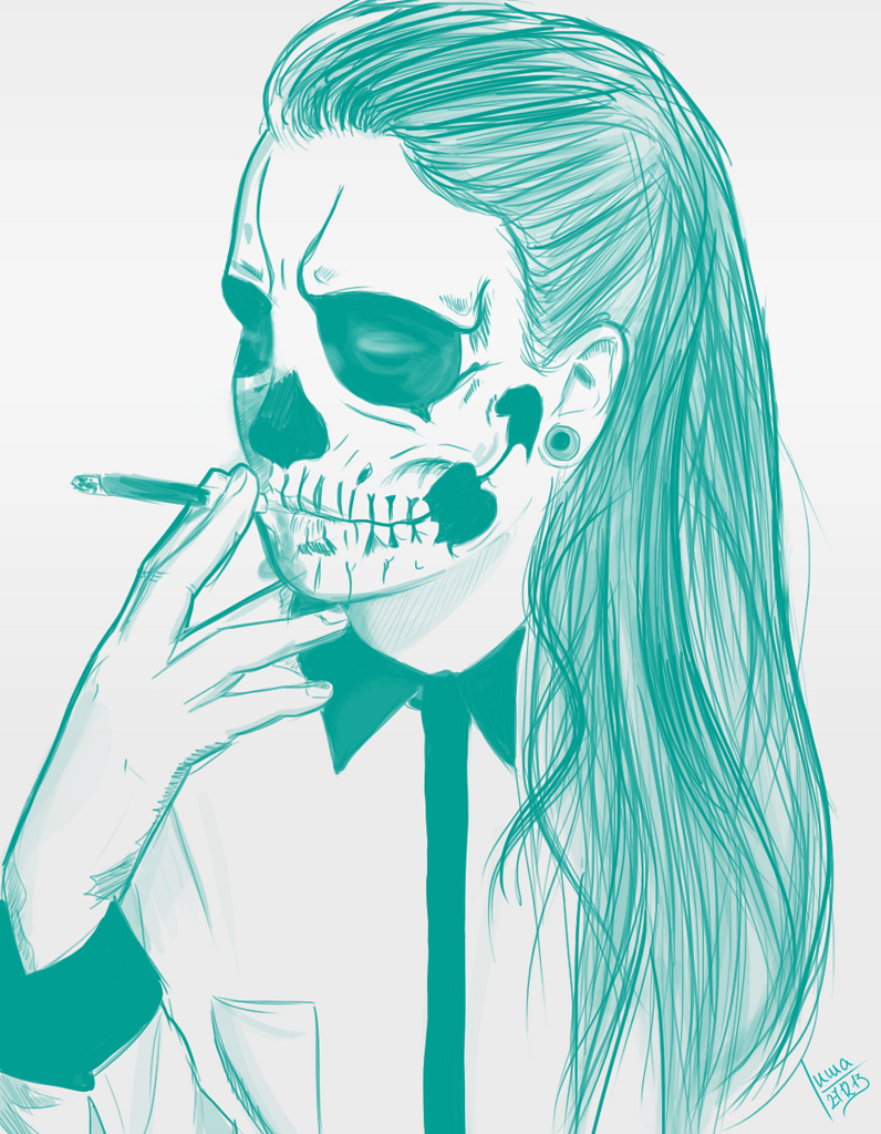 796x1024 Mexican Skull Girl Tattoo Blue Amp White - Mexican Girl Sketch