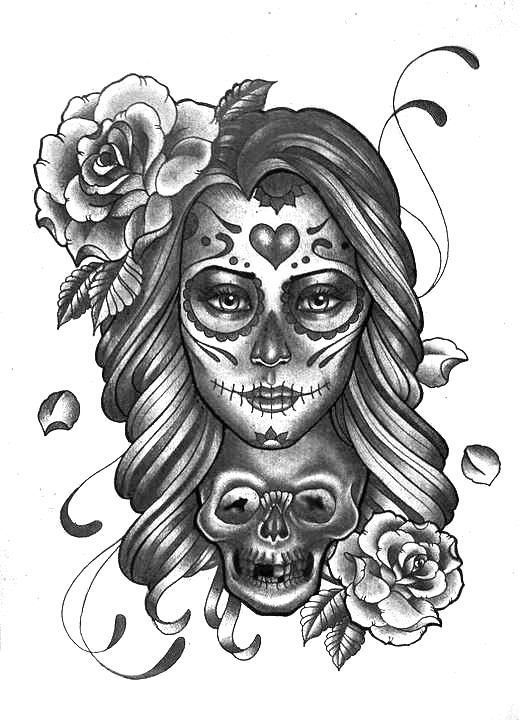 519x720 Pin By Isabelita On Tattoo Ideas Tattoos, Girl - Mexican Girl Sketch