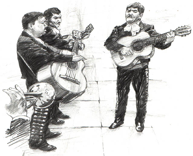 638x517 Pete Cramblit Sketches From National Geographic Magazine - Mexican Sketches