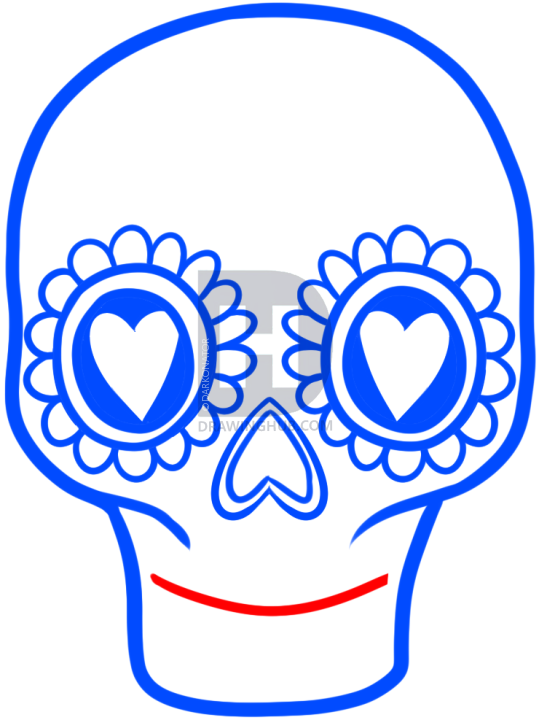 539x720 How To Draw A Sugar Skull Easy, Step By Step, Drawing Guide, By - Mexican Skull Sketch