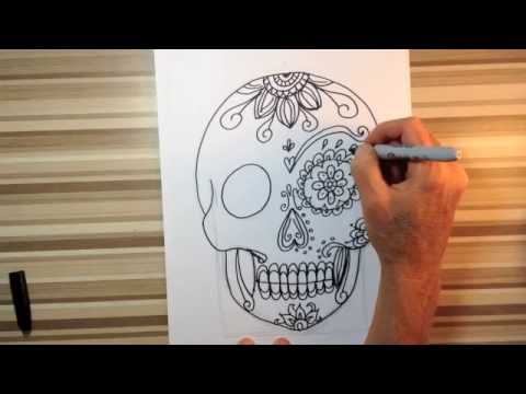 480x360 How To Draw Sugar Skulls Art Tutorial - Mexican Skull Sketch