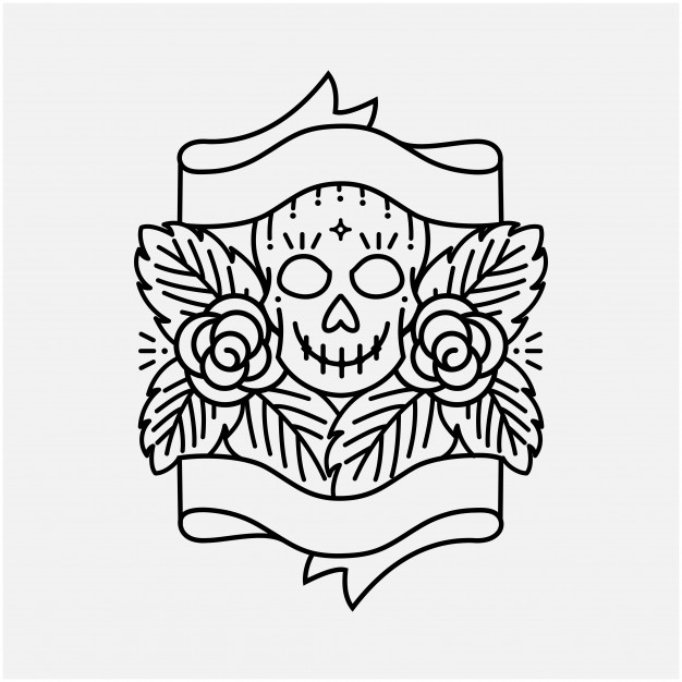 626x626 Mexican Sugar Skull Illustration Vector Premium Download - Mexican Skull Sketch