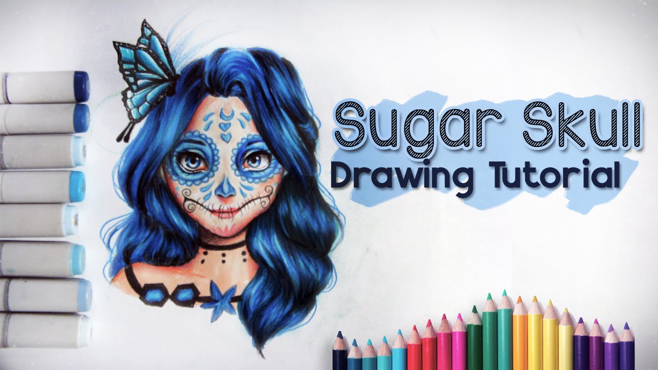 1280x720 Sugar Skull - Mexican Skull Sketch