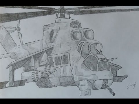 480x360 Speed Draw Mil Mi 24 Hind - Mi Sketch