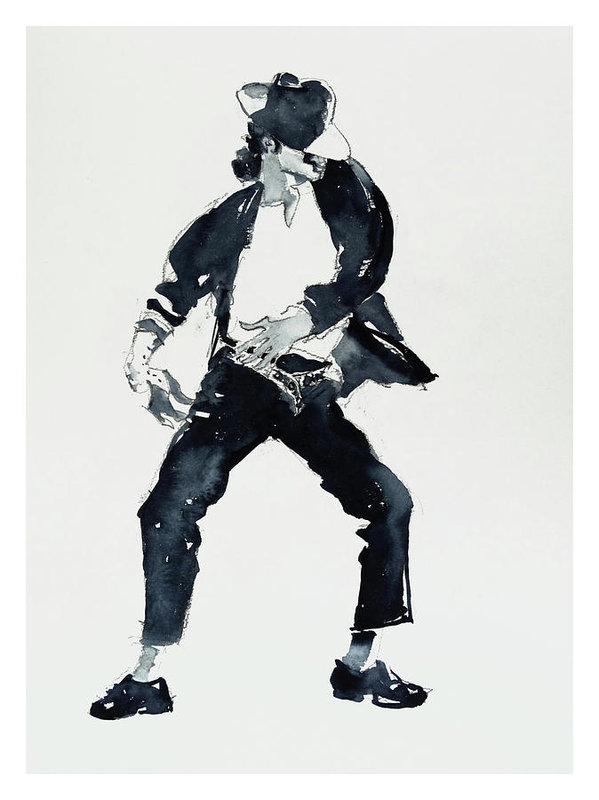 599x800 Michael Jackson Black Or White Art Print By Hitomi Osanai - Michael Jackson Dancing Sketch