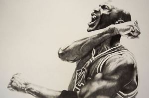 300x197 Michael Jordan Canvas Sketch Chicago Bulls Ebay - Michael Jordan Sketch