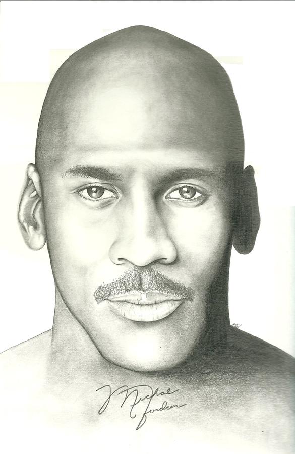 585x900 Michael Jordan Drawing By Scott Williams - Michael Jordan Sketch