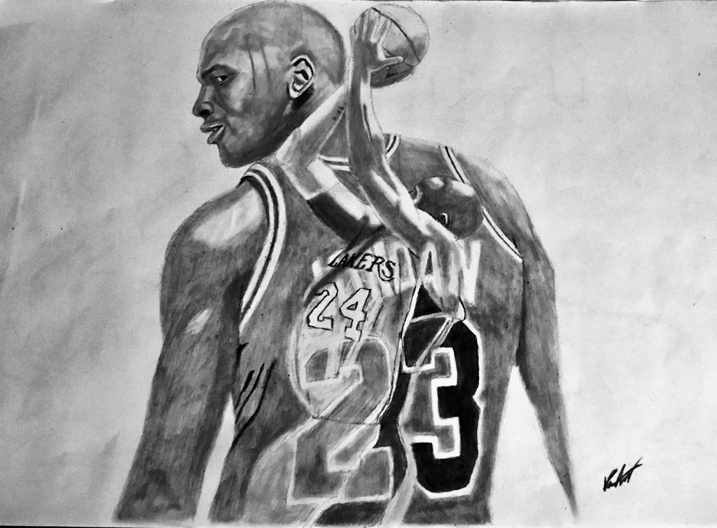 1024x754 Michael Jordan Kobe Bryant Drawing By Bigken20 - Michael Jordan Sketch