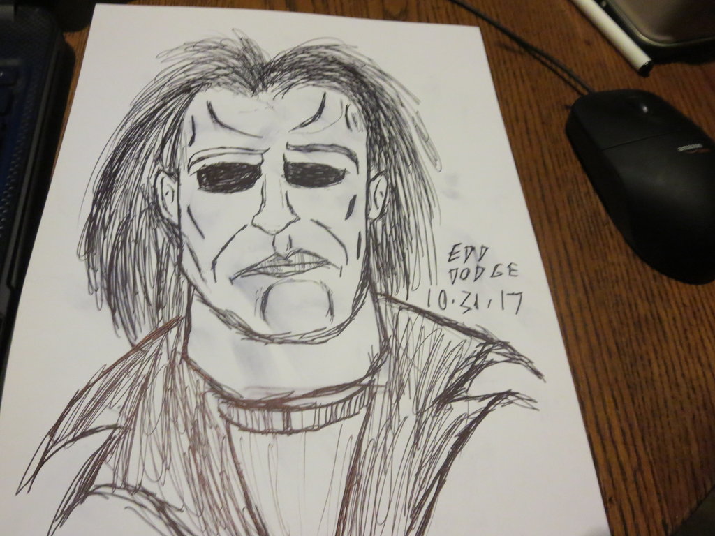 1024x768 Michael Myers Sketch By Floppsyproduction - Michael Myers Sketch