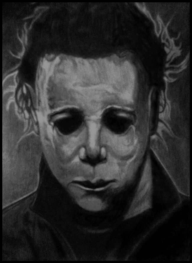 650x892 Black And Gray Shaded Michael Myers Sketch Drawings And - Michael Myers Sketch
