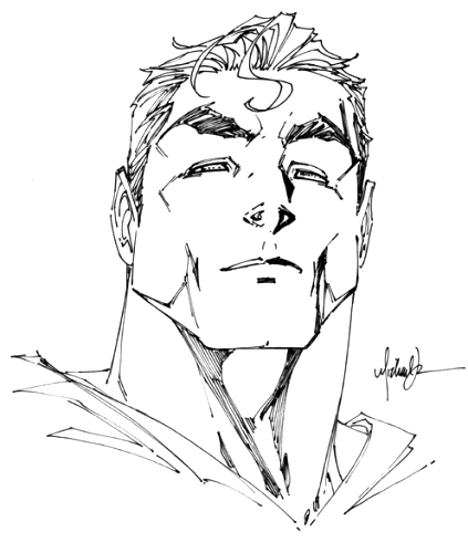 423x500 Michael Turner Monday The Man Of Steel Covers And Sketches - Michael Turner Sketch