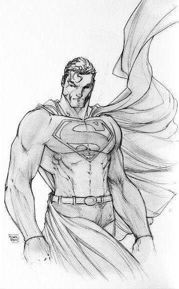 357x577 Superman Sketch Michael Turner Illustration - Michael Turner Sketch