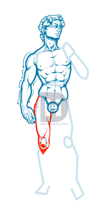 360x720 How To Draw The Statue Of David, Step By Step, Drawing Guide, By - Michelangelo David Sketch