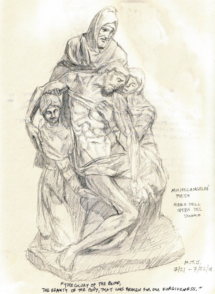 750x1024 The Art Of David Myers Italy Sketchbook Michelangelo In Florence - Michelangelo Sketch Book