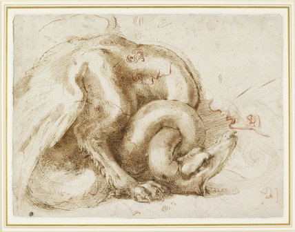 428x336 Recto Dragon And Other Sketches By Michelangelo Buonarroti - Michelangelo Sketches