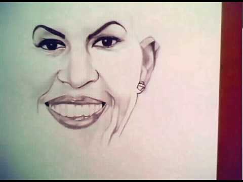 480x360 Michelle Obama Drawing By Denzel Seals - Michelle Obama Sketch