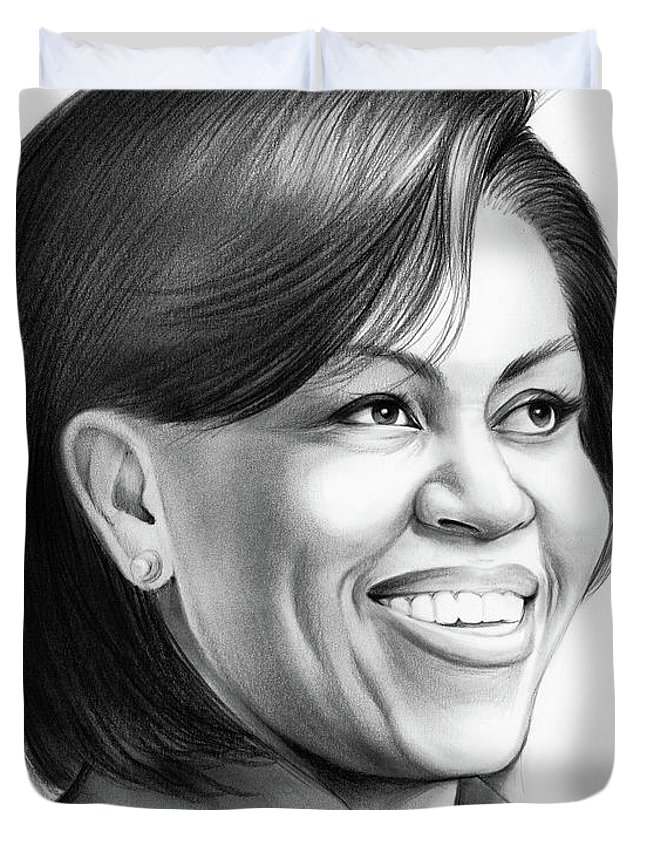 645x853 Michelle Obama Duvet Cover For Sale By Greg Joens - Michelle Obama Sketch