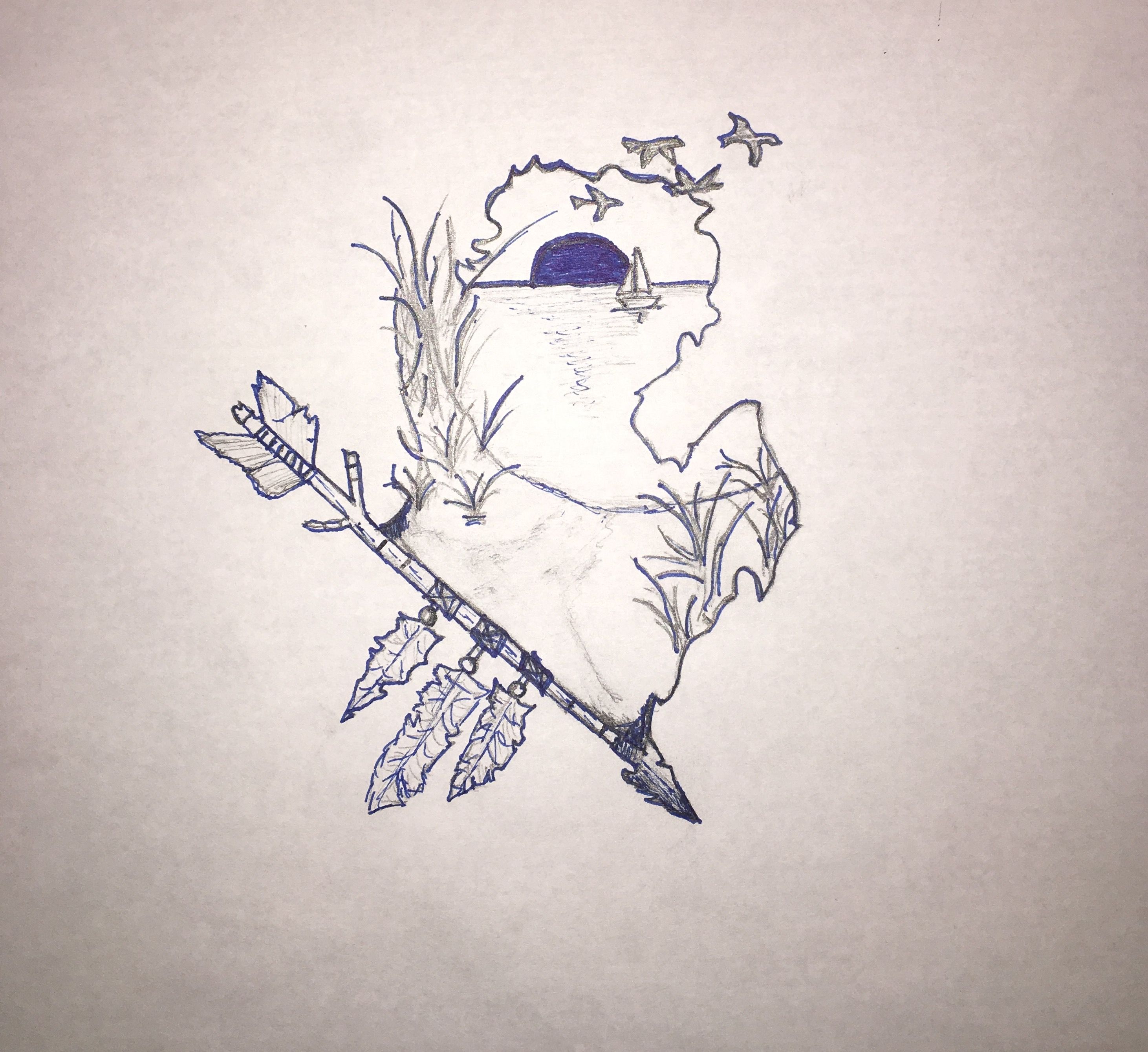 2923x2679 Michigan Native - Michigan Sketch