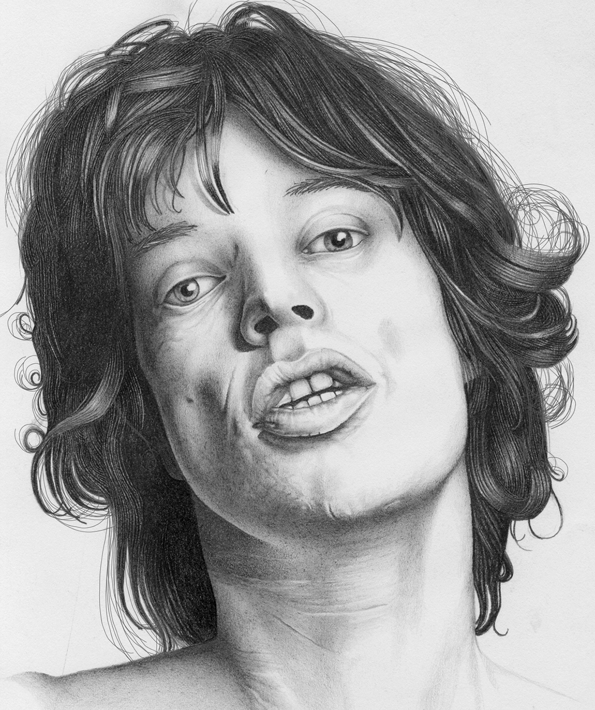1200x1432 Mick Jagger Pencil Sketch. On Behance - Mick Jagger Sketch