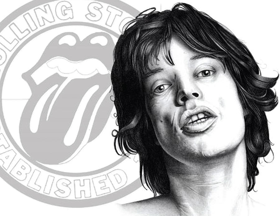 900x695 Mick Jagger Sketch Drawing By Appleby Design - Mick Jagger Sketch